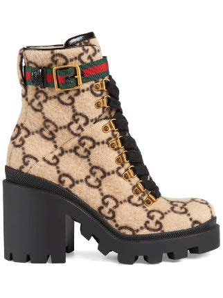 gucci beige gg logo wool ankle boot|gucci boots customer service.